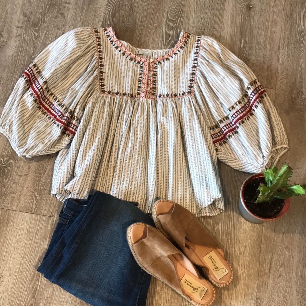 Zara boho floral blouse 🪴